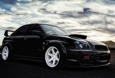 For 04-05 Subaru Impreza WRX STi Black Fog Light Lamp Bumper Bezel Cover Cap