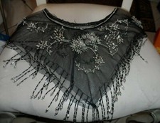 Black and silver beaded accessory dress collar