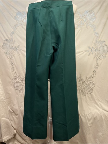 Vintage poly 70s 11.5" wide Bell Bottom Pants Size Emerald Green 25x28 - Picture 3 of 4