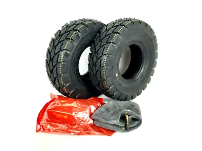 PAIR OF 4.00-5 (300x100) Black Mobility Scooter Tyres & Tubes (Good Care)