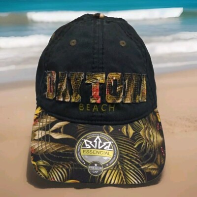 Vtg. ESSENCIAL Men's Daytona Beach Jungle Print Hook & Loop Hat Cap*New With Tag