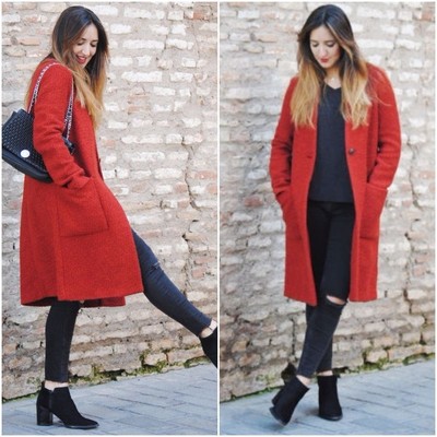 zara orange coat