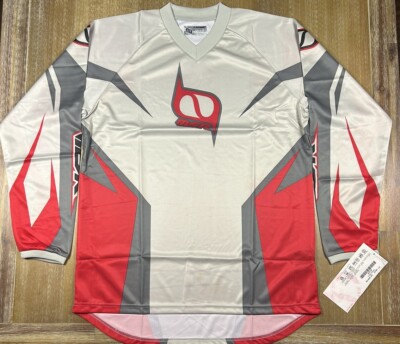 MSR M9 Axis MX Jersey Mens Large Gray Red Off-Road Motocross
