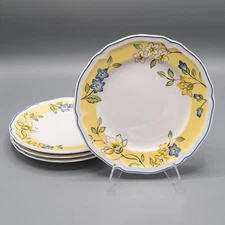 Villeroy & Boch Toscana Salad Plates Flower Rim 8 1/8" - Set of 4 -FREE USA SHIP