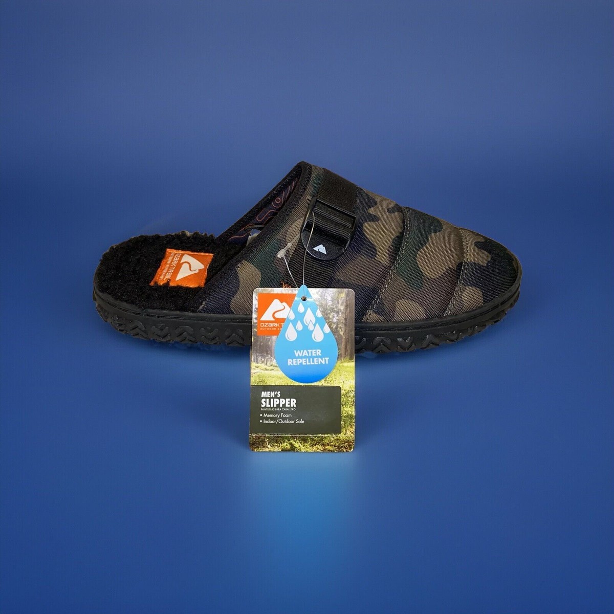 Ozark Trail Men's Camo Water-Repellant Rugged Slip-on Camp Scuff Slippers:  10-13