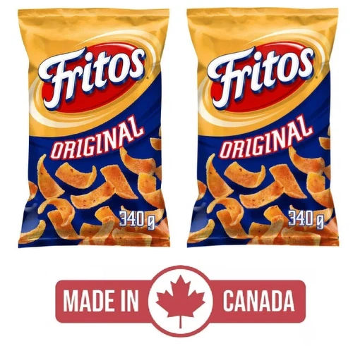 2-Pack Fritos Original Corn Chips (340g) Made in Canada Snacks Popular Tasty