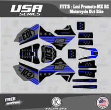 Graphics Kit for  Losi PRO MOTO MX (ALL YEARS) Usa Series - Blue Shift