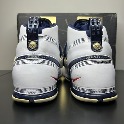 Size 12 - Nike Zoom LeBron 5 White Midnight Navy for sale online