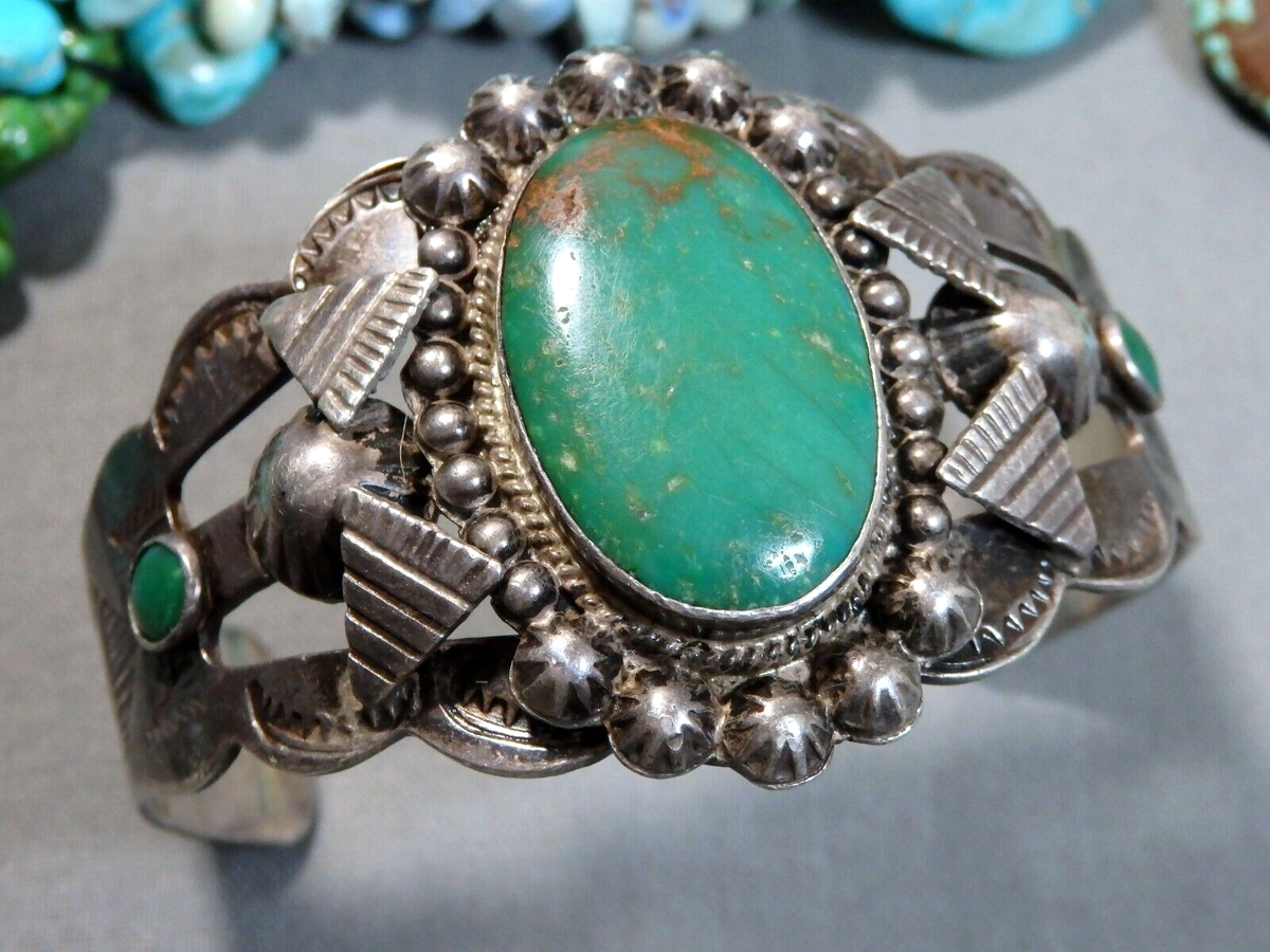 アクセサリー Navajo Staring silver Fred Harvey Era Coin Silver Fred Harvey Era Navajo Bracelet