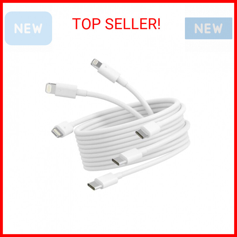 USB C to Lightning Cable 3Pack 6ft [Apple MFi Certified], iPhone Fast Charging T-image