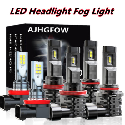 For Dodge RAM 1500 2019 2020 - 6x Front LED Headlight Hi/Lo +Fog Light Bulbs Kit