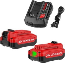 2PACK For Craftsman V20 20 Volt MAX Li-ion Battery and Charger CMCB204 CMCB202