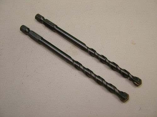 Pack 2 Hex shank masonry drill bits 7mm 