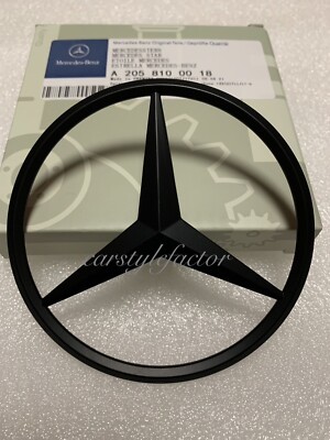 Matt Schwarz Heck Kofferraum Stern Emblem für Mercedes C Klasse C63 C43 W205 Coupe 2016-21