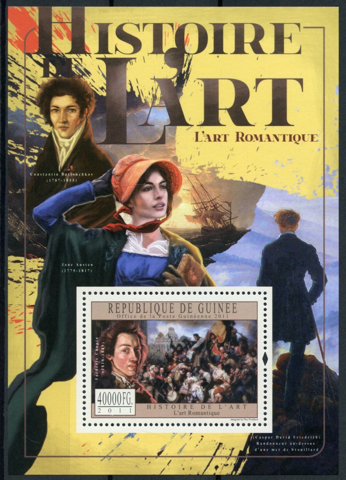 Guinea History of Art Stamps 2011 MNH Romanticism Chopin Jane Au