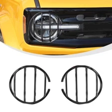 1Pair Front Headlight Lamp Trim Cover Accessories For ford Bronco 2021+ Black