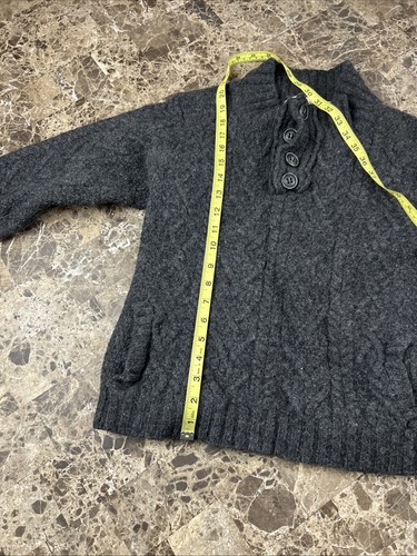 Aran Crafts Youth Sweater Merino Wool Small Ireland Grey - Picture 5 of 6