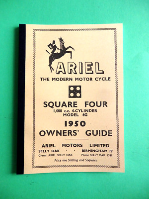Ariel Square four Modell 4G, Owners´Guide, Handbuch  1950