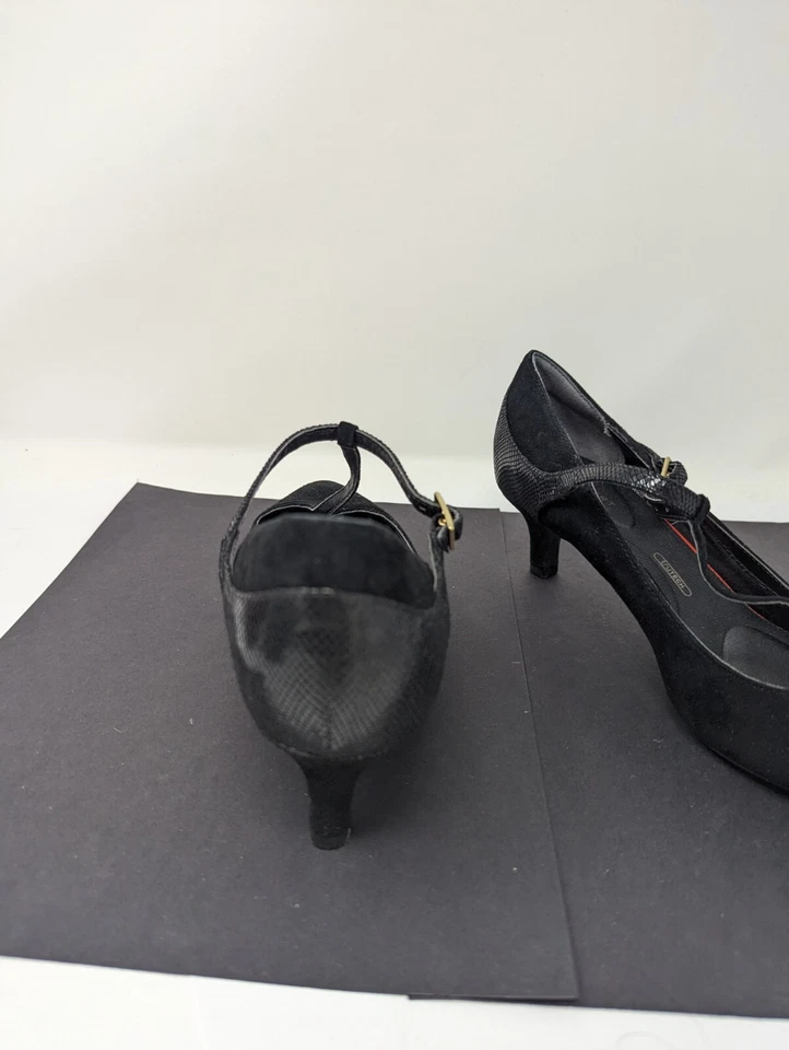 Zapatos de salón Rockport para mujer 7M negros Trutech punta correa cuero Foto 4 de 4