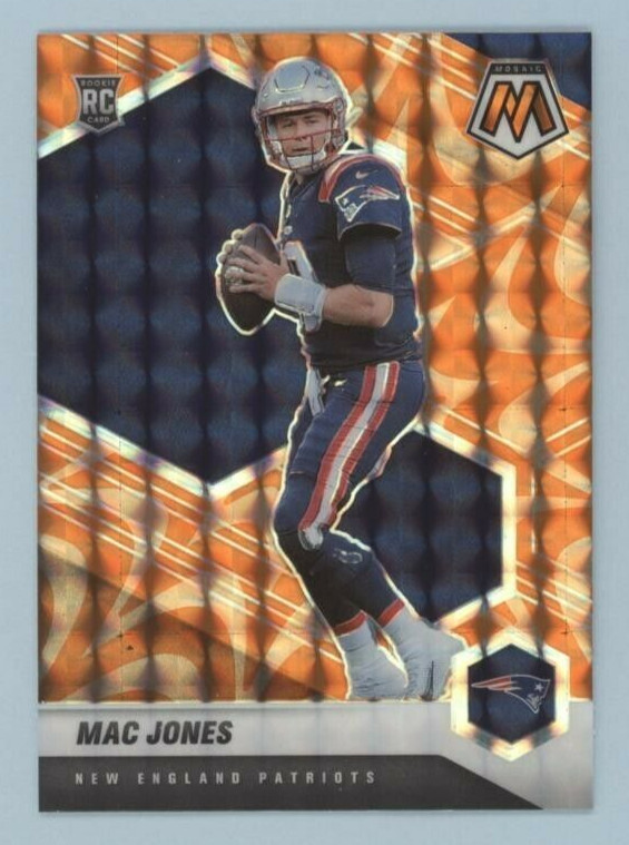 Mac Jones 2021 Panini Mosaic REACTIVE ORANGE PRIZM PARALLEL Rookie #306 49ERS