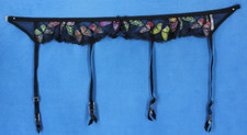 Fleur Du Mal Suspender Silk Lace Butterfly Garter Belt Size 1  H219