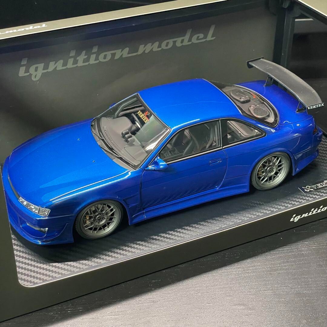 1/18 Ignition Model Nissan Silvia Vertex S14 Blue w/ Case 1/18 Ignition Model Nissan Silvia Vertex S14 Blue w/ Case
