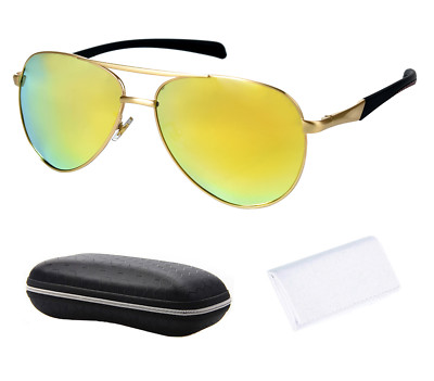 Mens Polarized Eyewear Sport Sunglasses Retro Metal Frame Pilot Glasses  Goggles