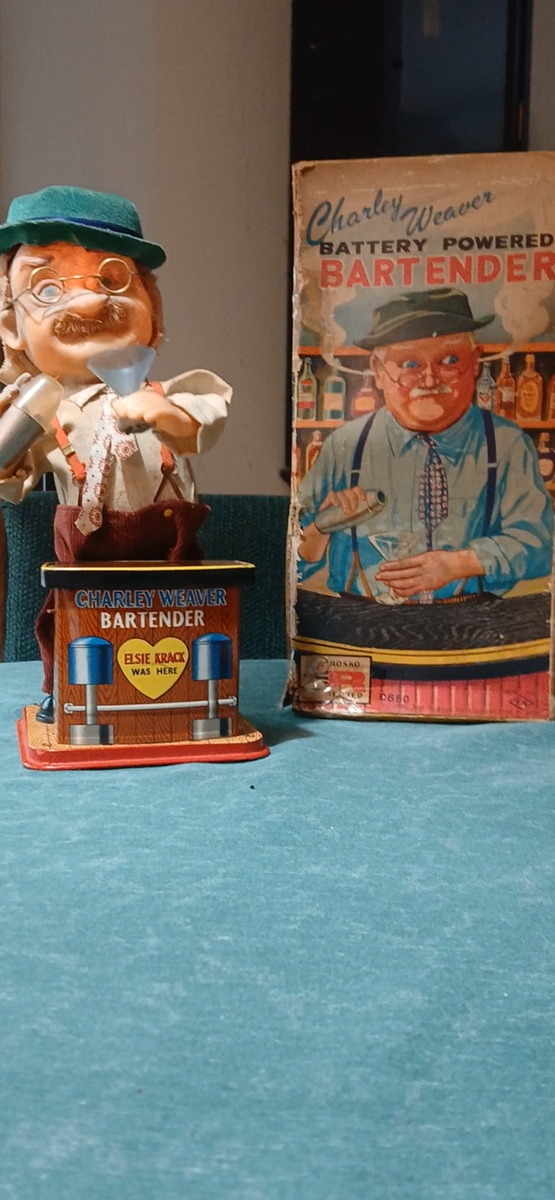 VINTAGE Charlie Weaver BARTENDER Battery Powered TOY with Box | eBay