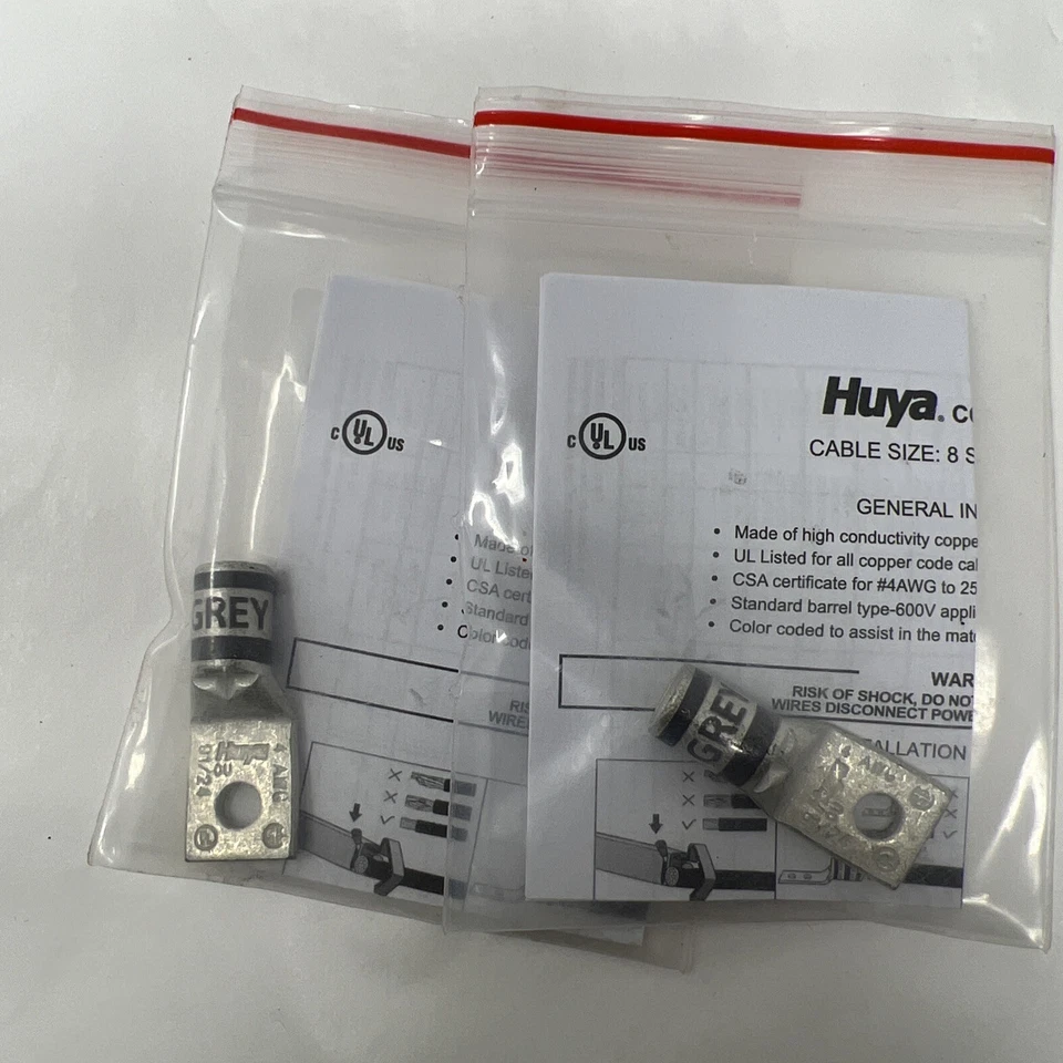 Lot of 30 Huya Grey Die 29 DA0410 Cable Size 8 STR TO 500 MCM Copper Lugs - Image 3 of 4