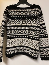 eddie bauer Womens sweater size S black /white lambswool angora rabbit