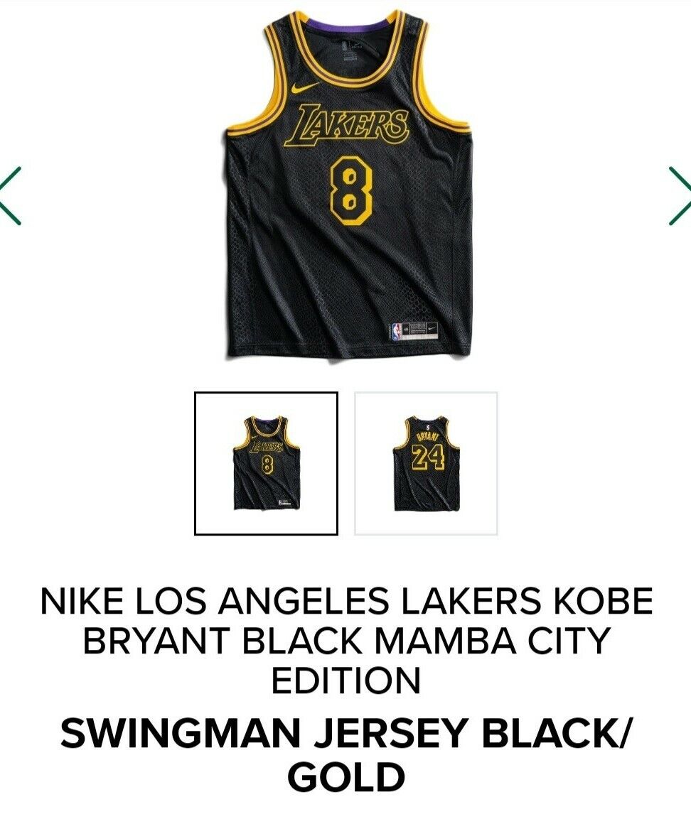 Los Angeles Lakers Kobe Bryant Black Mamba City Jersey