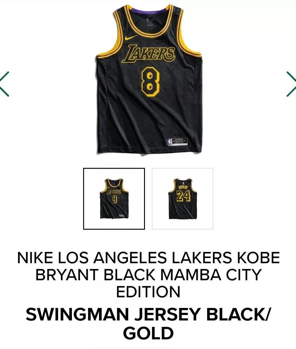 Los Angeles Lakers Kobe Bryant Black Mamba City Jersey