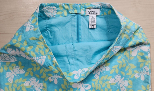 Lilly Pulitzer Girls Blue Green Butterfly Floral Skirt Size 2 - Picture 4 of 9