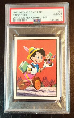 1971 Anglo Confectionery Walt Disney Characters Pinocchio PSA 8 - Picture 1 of 2