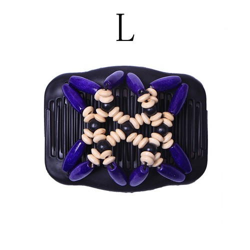 Vintage Retro Women Wooden Beads Magic Hair Comb Hairpin Hair Clip Double Slide - Picture 36 of 46
