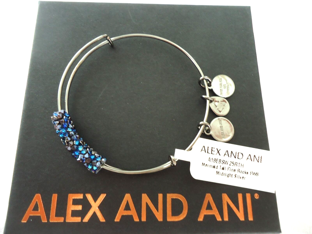 Alex and Ani Mermaid Tail Fine Rocks Swarovski Crystals Bangle