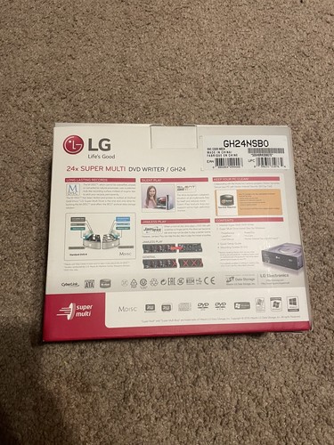 LG DVDRW 24x Super Multi SATA Drive Black GH24 GH24NSB0 DVD Writer Open Box - 第 2/6 張圖片