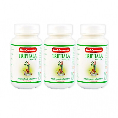3 x Baidyanath Triphala Guggulu 240 Tabs 375 mg Ablaufdatum Mai 2028