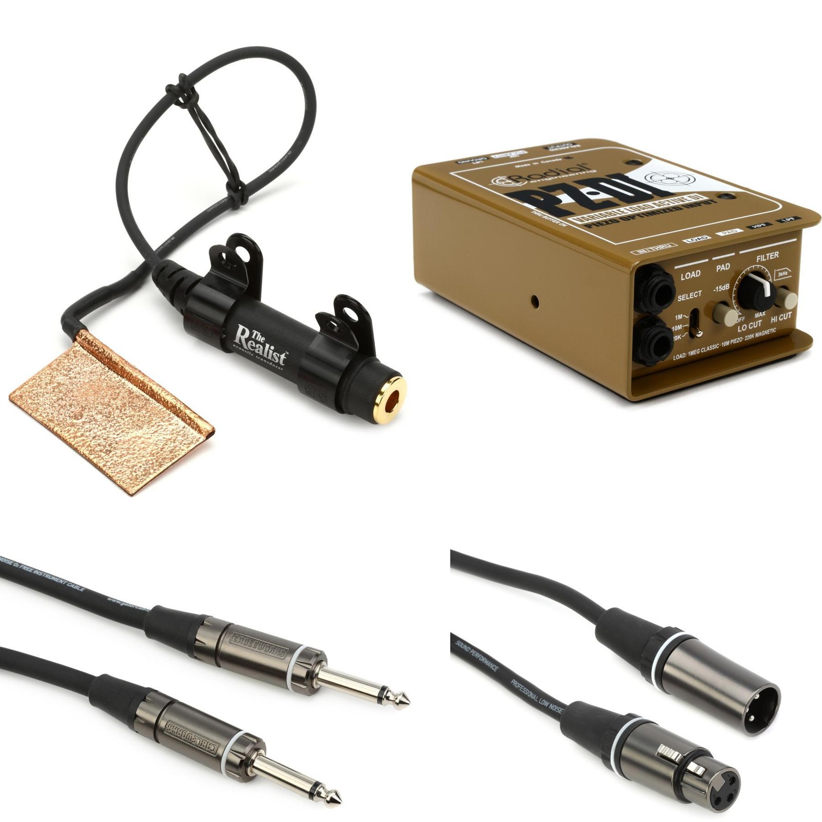 Реалистичный басовый звукосниматель Copperhead с радиальной прямой коробкой