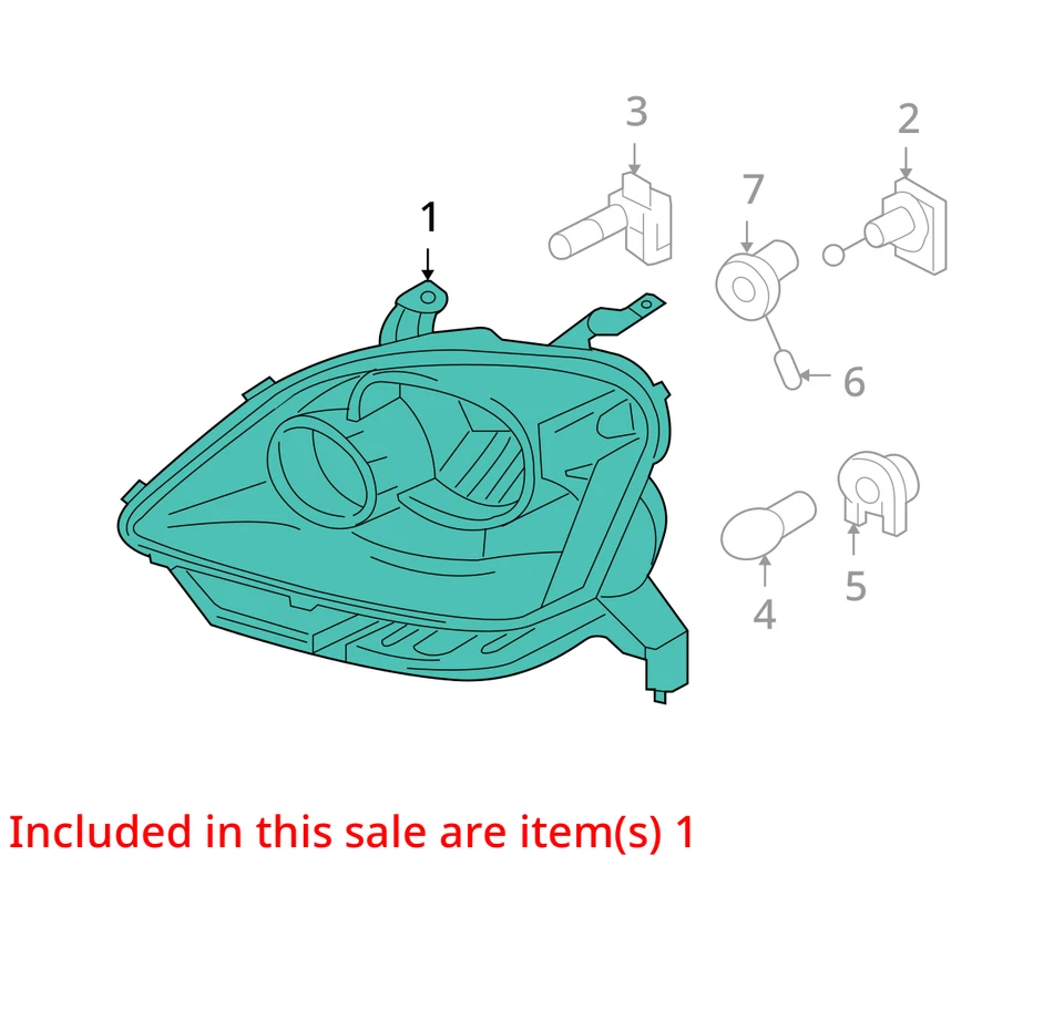 Ford Five Hundred 2005 pasajero derecho OEM faro lámpara E6PL0 Foto 2 de 3