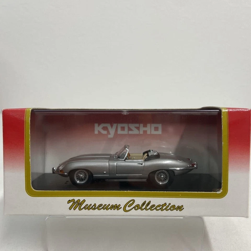 Kyosho Museum Collection Jaguar E-Type 1/87 Diecast Model Car Silver Vintage JPN - Photo 2/4