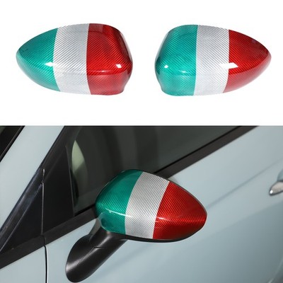 Tricolor Carbon Car Rearview Mirror Cover Trim For Fiat Grande Punto 2007-2018