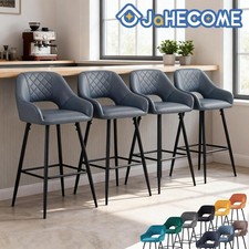 JaHECOME 2/4X Bar Stools Velvet/PU Metal Legs Breakfast Stools Padded Chairs