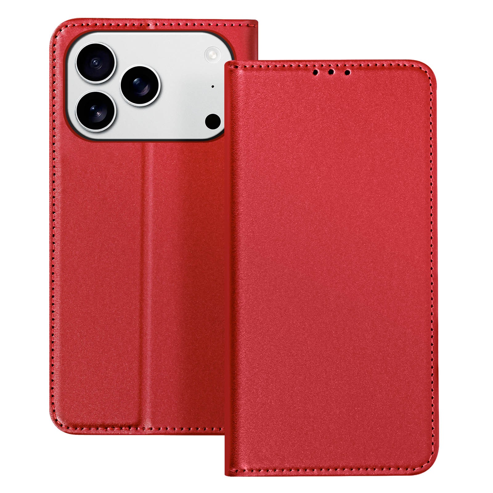 Coque cuir iPhone 17 Pro rouge Avizar pour éviter les rayures d'écran