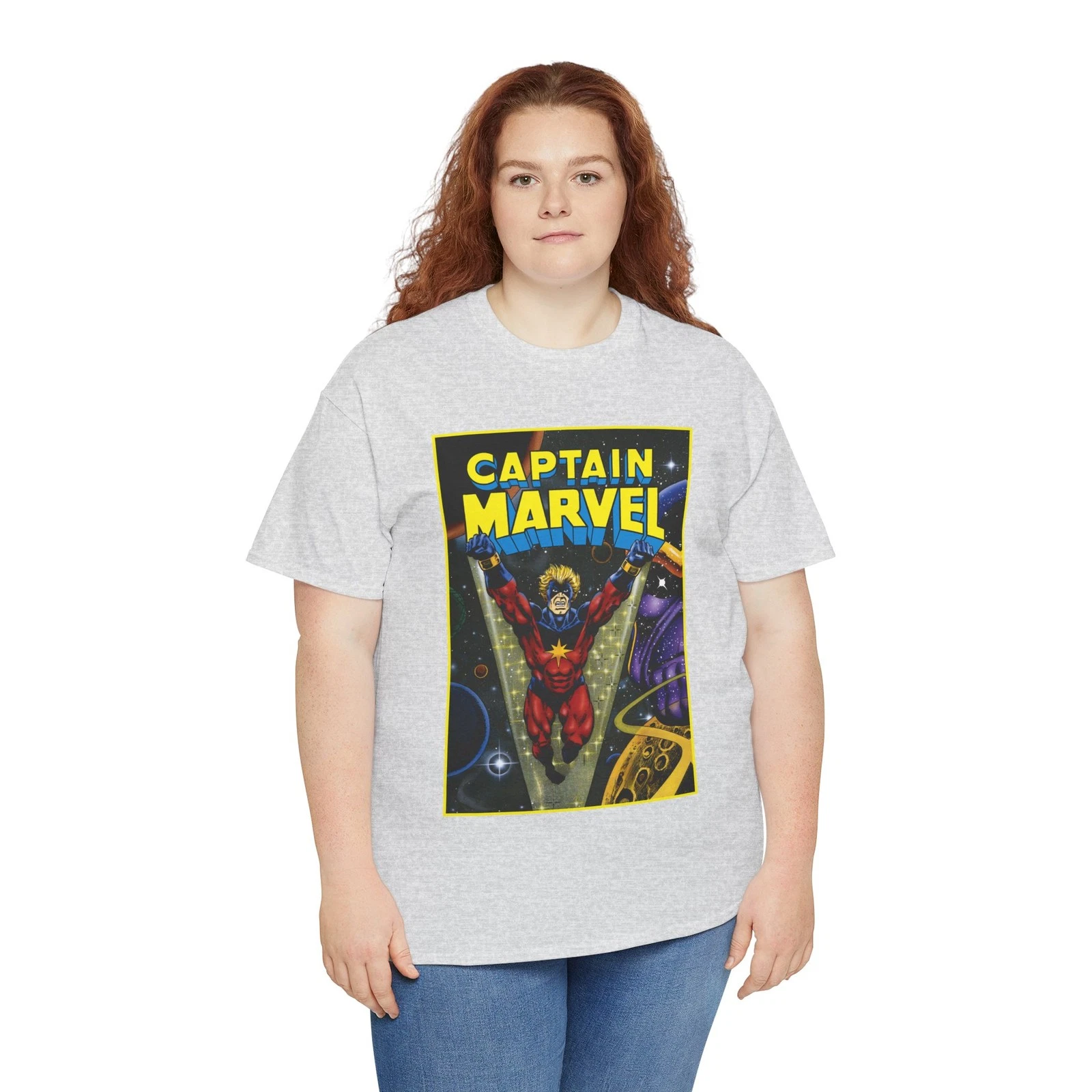 Captain Marvel T-Shirt - Jim Starlin Art - Mar-Vell - Thanos - Marvel Comics