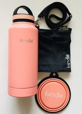Bindle Pink 24oz Vacuum Insulated Bottle W/storage+yoga pant+Stap+Dog Bowl