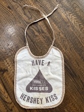 VTG Have A Hersheys Kiss Milk Chocolate Terry Cloth Baby Bib Retro VERY RARE 80s