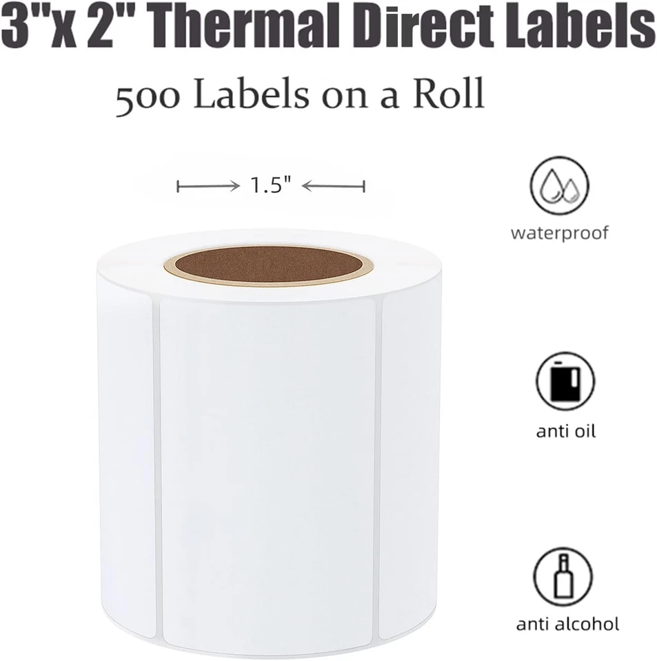 Compatible 3x2" Thermal Labels for Rollo & Zebra - 48 Rolls - Image 4 of 4