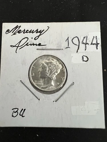 1944 d mercury dime~Uncirculated ~Full Bands