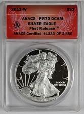 2011 W American Silver Eagle First Release PR 70 DCAM ANACS